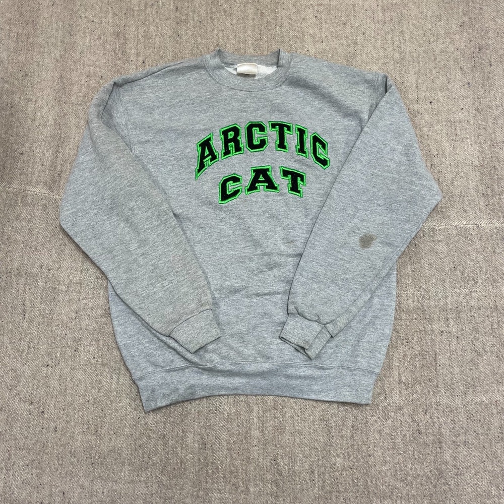 Vintage Arctic Cat Graphic Sweatshirt Men Medium Grey 1990s Fruit of the Loom
